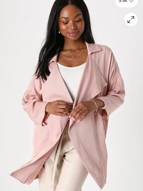 Lulu's Blush Pink Relaxed Trench Coat